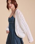 The Leslie White Cable Knitted Cardigan