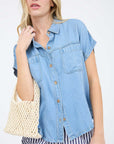 The Libby Chambray Button Down Top