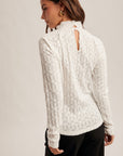 The Lila Brushed Lace Mock Neck Top