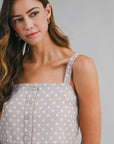 The Lindy Polka Dot Crop Top + Skirt Set - Sold Separately