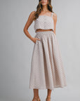 The Lindy Polka Dot Crop Top + Skirt Set - Sold Separately