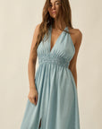 The Lorelei Denim Halter Maxi Dress