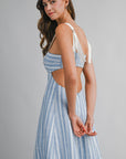 The Lucinda Striped Cut Out Midi Dress