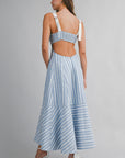 The Lucinda Striped Cut Out Midi Dress