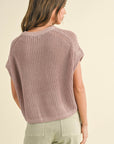 The Nila Dolman Mauve Solid Knitted Top