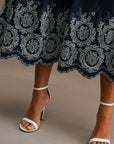 The Magnolia Embroidered Hem Midi Dress