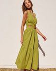 The Miranda Ring Lime Green Midi Dress