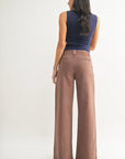 The Maeve Vintage Brown Patch Pocket Wide Leg Flare Jeans