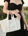 The Malia Laser Cut Tote Bag