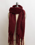 The Mandy Burgundy Knit Tassel Scarf