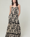 The Mari Lace Trim Pocket Maxi Dress