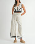 The Mari Embroidered Vest + Pant Set - Sold Separately