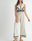 The Mari Embroidered Vest + Pant Set - Sold Separately