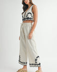 The Mari Embroidered Vest + Pant Set - Sold Separately