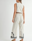 The Mari Embroidered Vest + Pant Set - Sold Separately