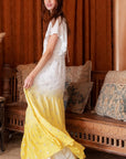 The Maribella Flutter Sleeve Dip Dye Dress