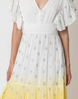 The Maribella Flutter Sleeve Dip Dye Dress
