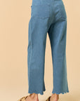The Mariella Floral Embroidery Denim Top + Pants Set - Sold Separately