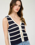 The Maris Stripe Button Vest