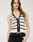 The Maris Stripe Button Vest