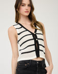 The Maris Stripe Button Vest