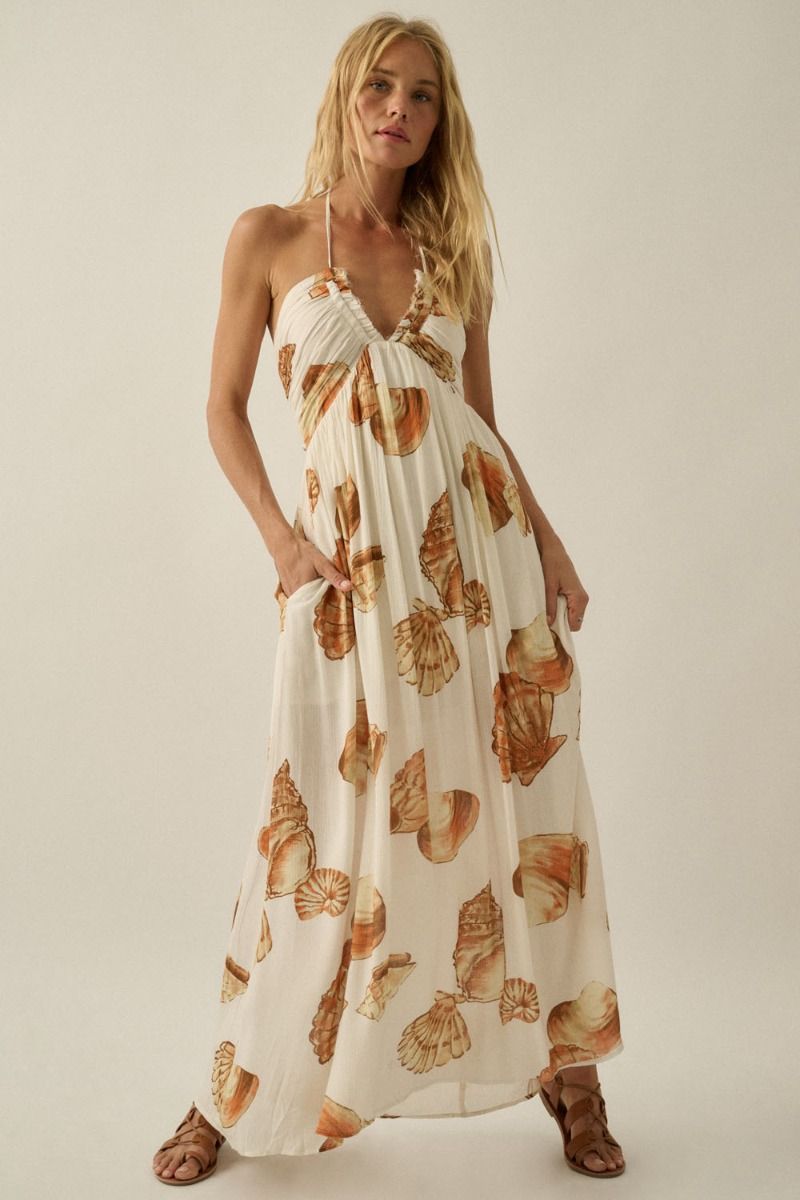 The Marisol Seashell Halter Maxi Dress – Thread + Seed