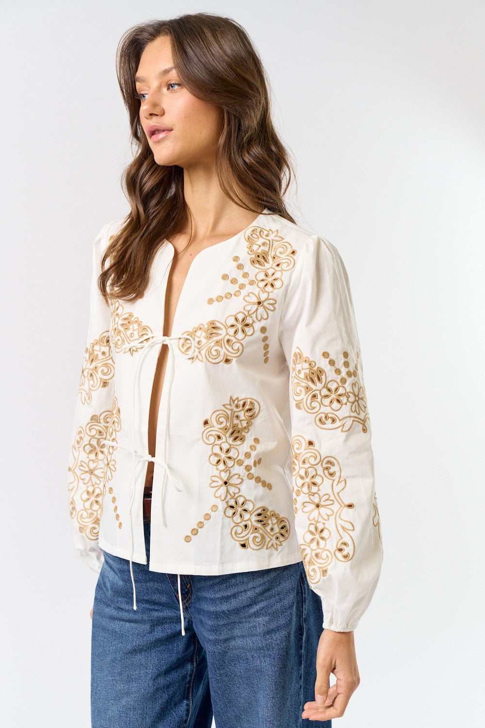Threaded Pear Aleia Exposed Stitching Oversize Top