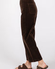 The Marlin Espresso Patch Pocket Culotte Corduroy Pants