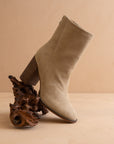 The Maxine Khaki Suede Heel Bootie