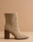 The Maxine Khaki Suede Heel Bootie
