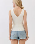 The Megan Ivory Ribbed Sweater Tank