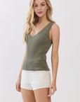 The Megan Olive Ribbed Sweater Tank