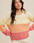 The Meggy Orange Color Block Sweater