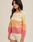 The Meggy Orange Color Block Sweater