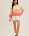 The Meggy Orange Color Block Sweater