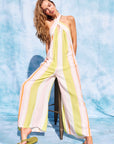 The Melody Striped Halter Jumpsuit
