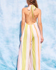 The Melody Striped Halter Jumpsuit