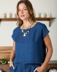 The Mia Chambray Top + Shorts Set - Sold Separately