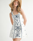 The Miley Off White Embroidered Mini Dress