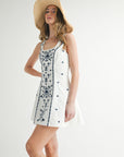 The Miley Off White Embroidered Mini Dress