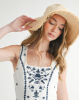 The Miley Off White Embroidered Mini Dress