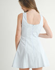 The Miley Blue Embroidered Mini Dress