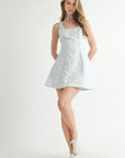 The Miley Blue Embroidered Mini Dress