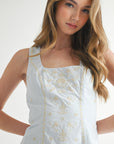 The Miley Blue Embroidered Mini Dress