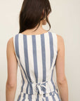 The Millie Navy Linen Stripe Top + Shorts Set - Sold Separately