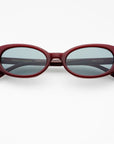 The Mimi Burgundy Acetate Oval Sunglasses