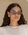The Mimi Milky Tortoise Acetate Oval Sunglasses
