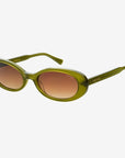 The Mimi Olive Acetate Oval Sunglasses