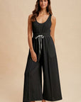 The Minerva Black Crepe Knit Jumpsuit