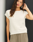 The Moira Off White Cap Sleeve Sweater